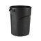 Black Plastic 32-Gallon Outdoor Trash Can with Snap-Fit Lid and Handles